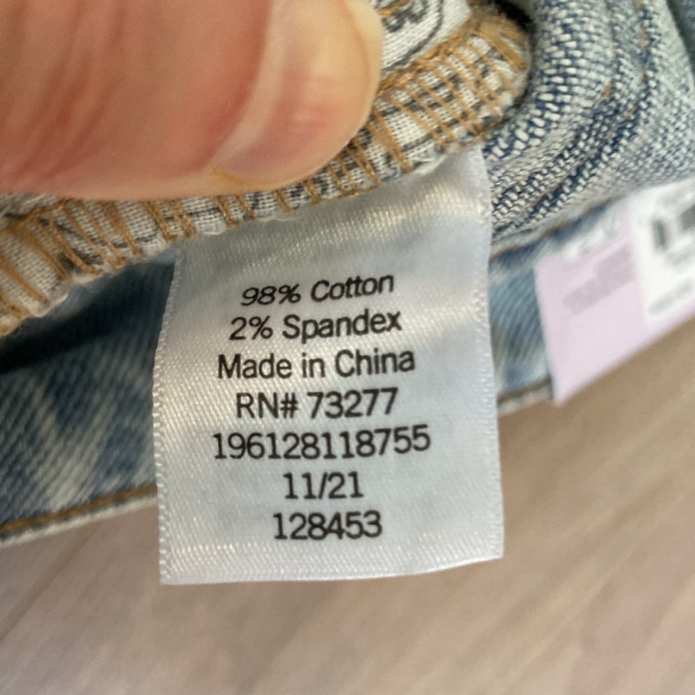 So Super high rise straight woven denim jean pant quilted design waistband 3 26 - Picture 16 of 17